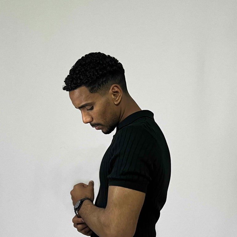 Ribbed Short-Sleeve Zip Polo