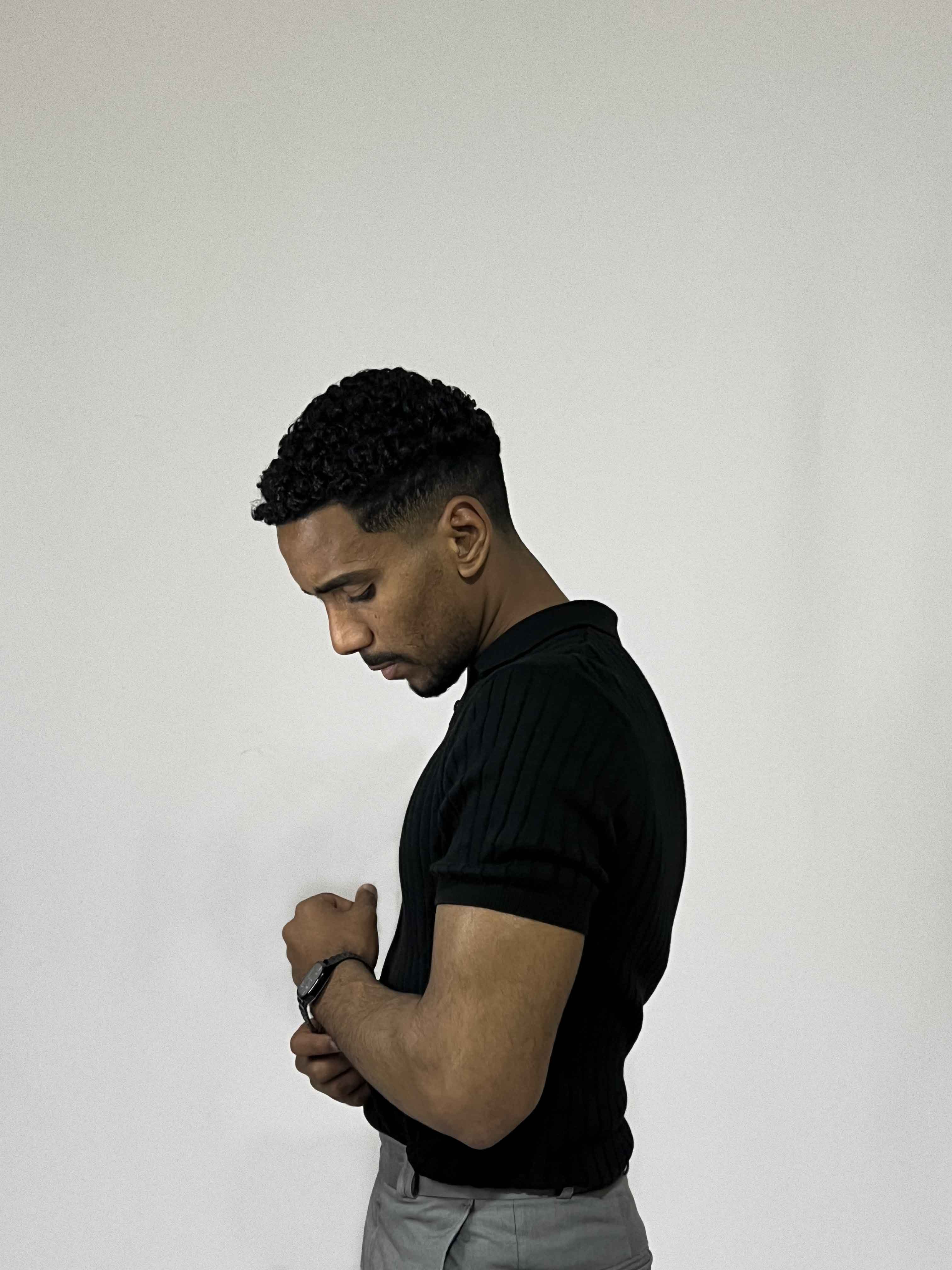 Ribbed Short-Sleeve Zip Polo