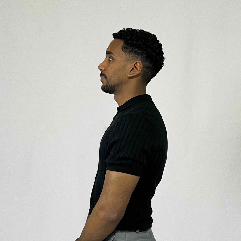 Ribbed Short-Sleeve Zip Polo